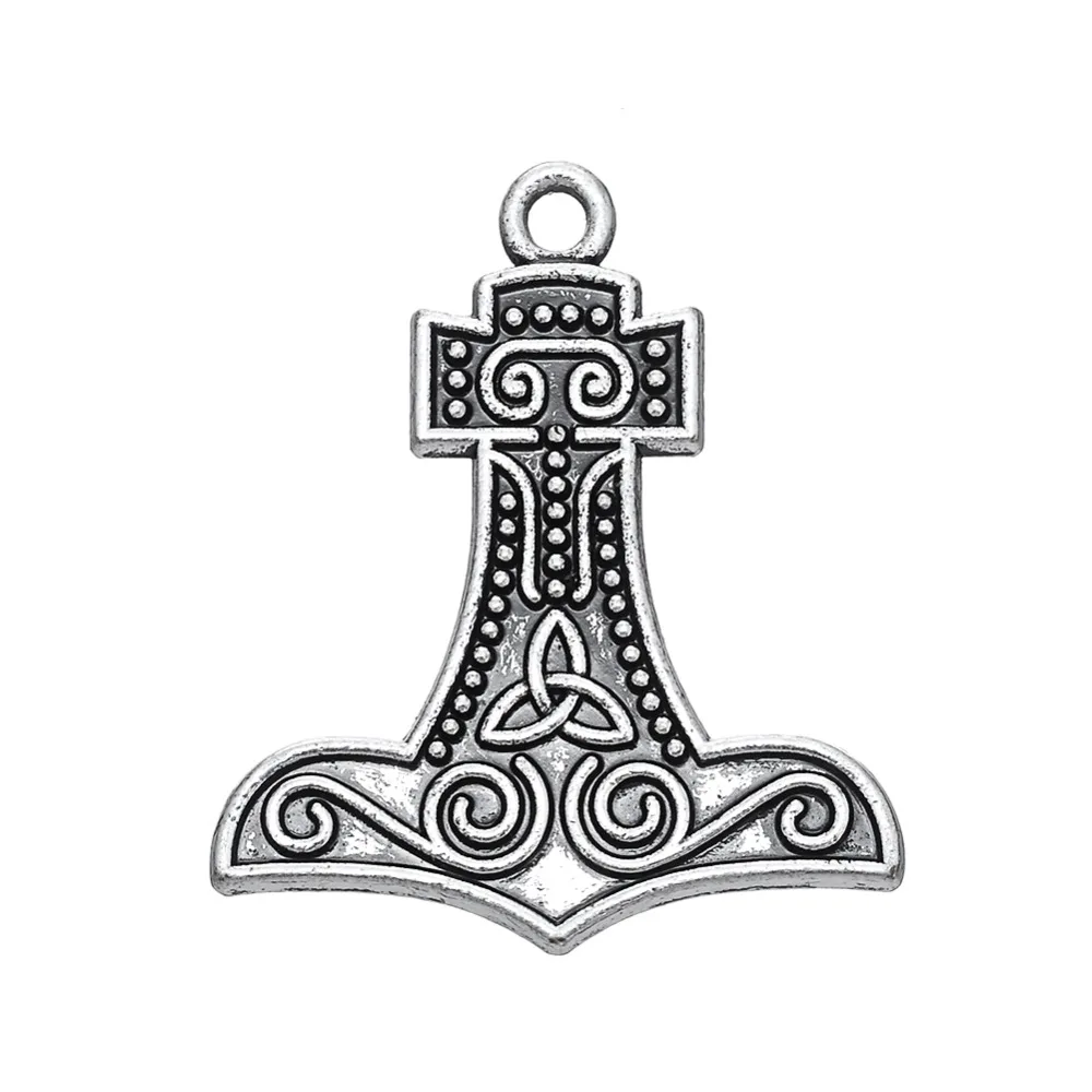 

antique jewelry Thor's hammer viking pendant wicca charms for making, Silver