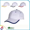 Cotton twill 6 panel bordered caps hats factory wholesale running golf baseball sports cap simple plain dad hat for outdoor