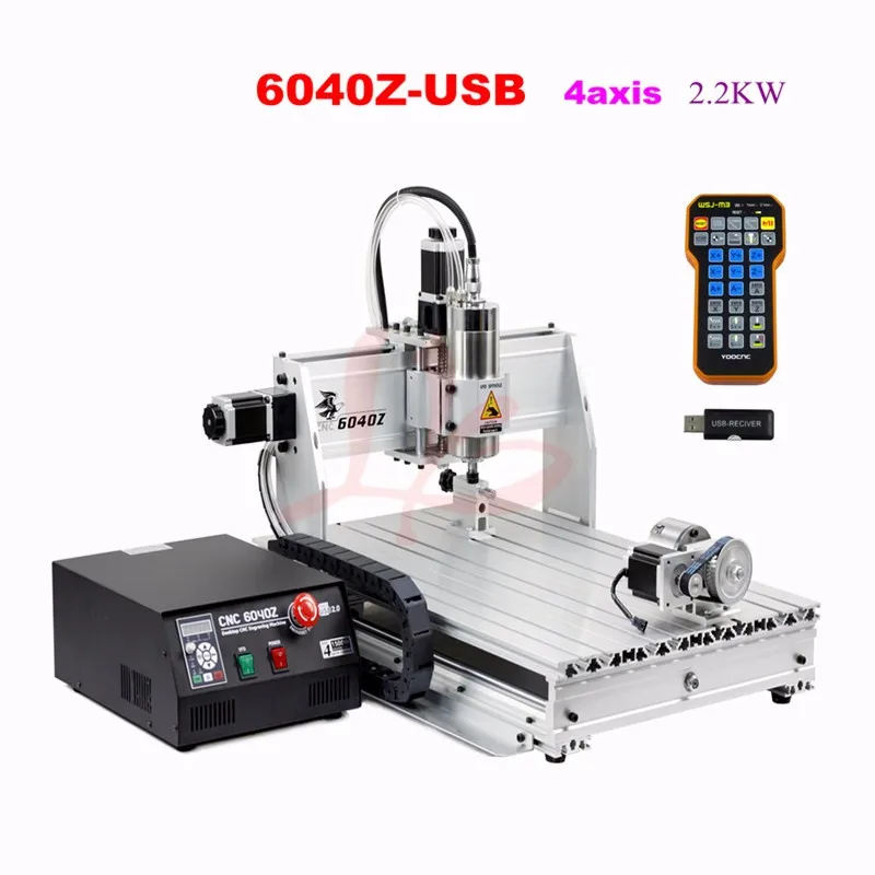 2.2KW CNC 6040 4Axis Router Mach 3 USB Engraving DIY Cutting Milling Machine US 