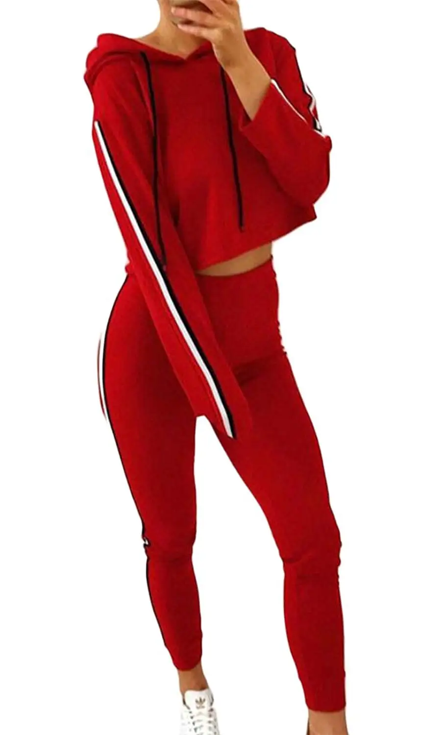 Cromoncent Womens Long Sleeve Pants Printed Multi-Color Jumpsuit Tracksuits