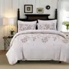 Home textile 100% microfiber polyester leaves 4pcs duvet cover set bed comforter set
