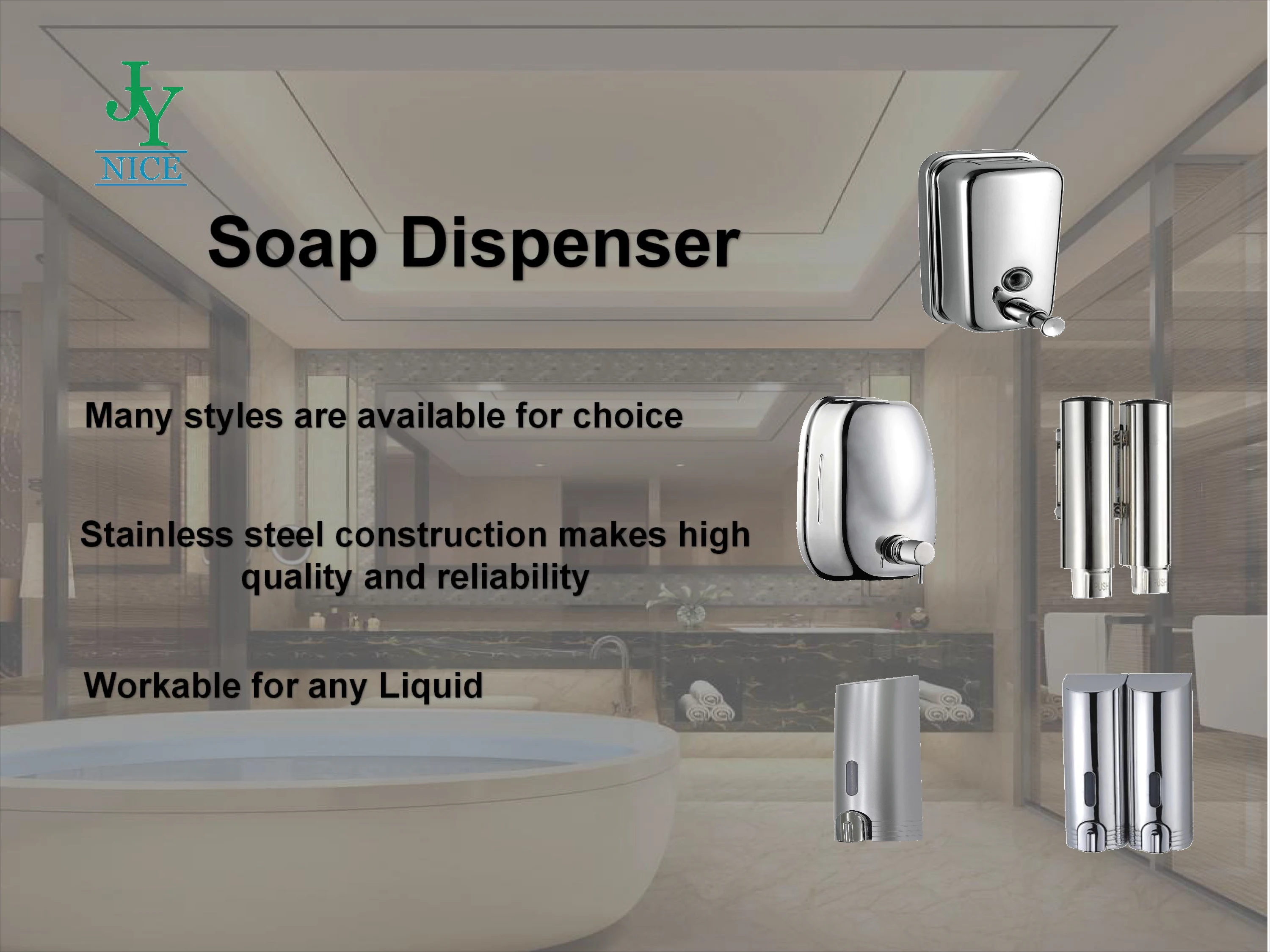 Clean lockable liquid soap dispenser high quality stainless steel