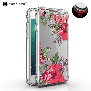 Floral design shockproof protective rugged TPU case for iPhone 6/7/8/7 plus/X/XR/XS Max transparent phone case print customised