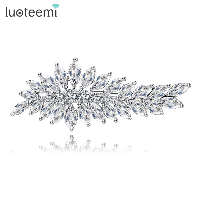 

LUOTEEMI Brand Wholesale Fashion Hair Accessories Bridal Hair Jewelry A AA Cubic Zircon Bridesmaid Gift Hair Clip