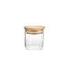 Custom size 50ML Superior quality mini heat-resistant Borosilicate candle storage glass jars with bamboo cork lid