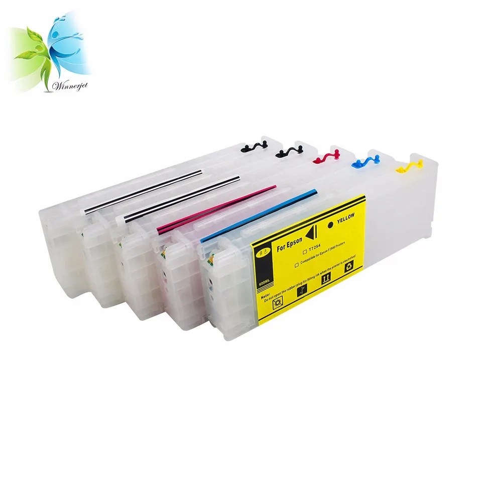 Winnerjet T7251t7254 T725a 600ml Hot Large Empty Refillable Ink Cartridges For Epson F2000