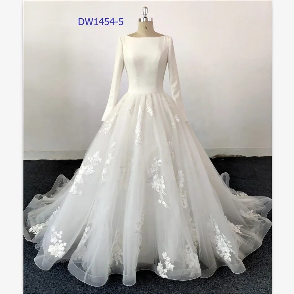 simple high neck wedding dress