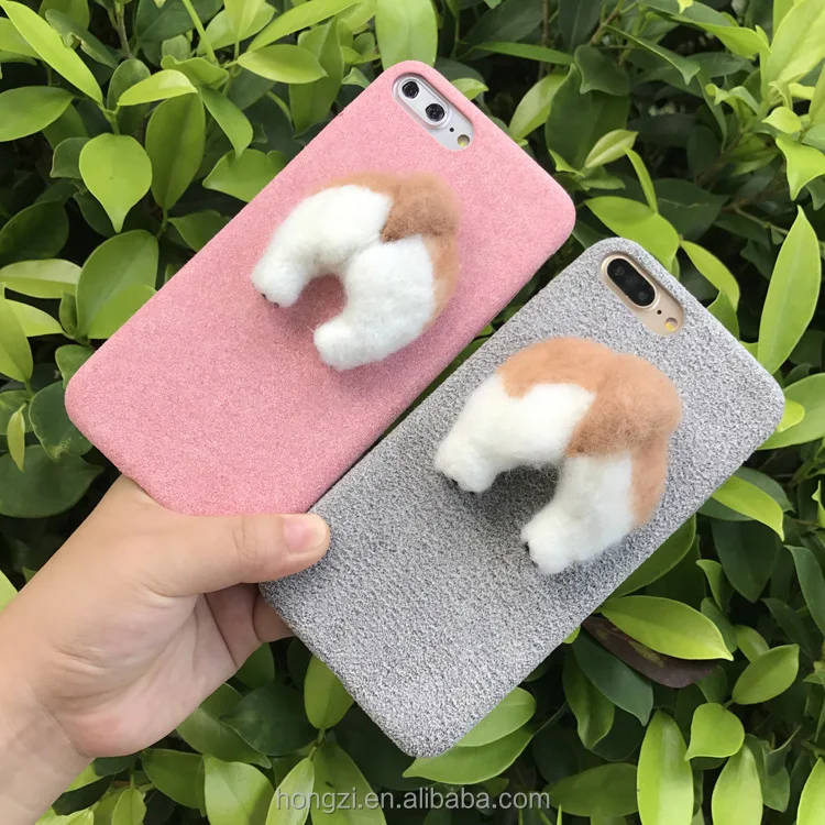 

handmake Needle Wool felt cute butt ass cover for apple iphone 6 6s plus 7 7P 8 8P X soft phone Case Excluding hang rope