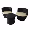 Outdoor rattan garden furniture 3 pieces PE wicker bistro table and chairs set