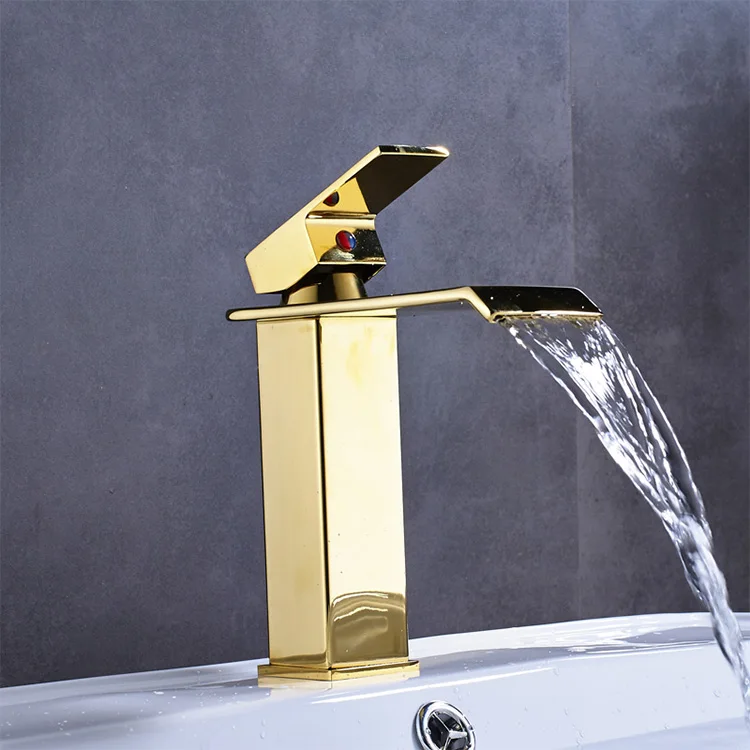 Qatar Online Shop Brass Body Washroom Gold Bathroom Sinks Faucets