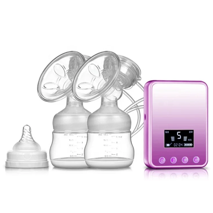 

Amazon best seller portable double electric breast pump for baby, Pink;blue and purple