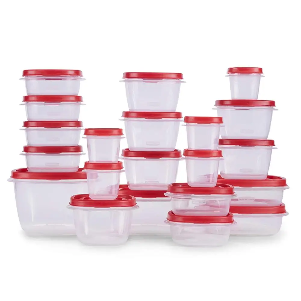 

Good Quality Microwavable 42pcs Kitchen airtight food storage container plastic