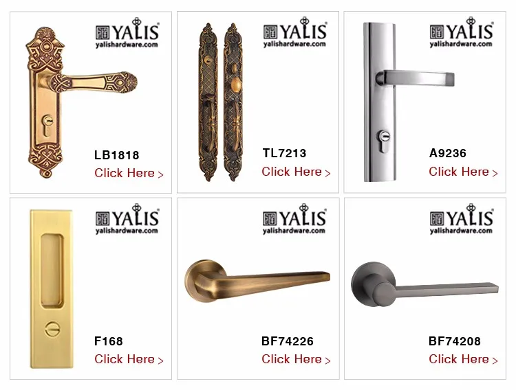 New style bedroom front polished rose gold plated door handle lock set