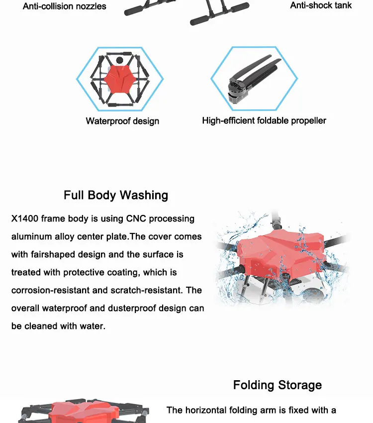 Jmrrc 1250hz 10kg Frame Kit Uav Drone Crop Sprayer Agricultural