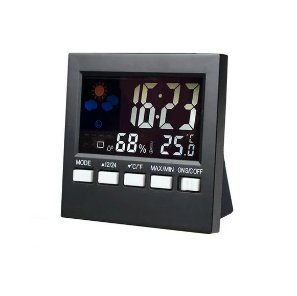 Humidity Meter LCD Screen Multifunctional Temperature Humidity Gauge Meteorological Station