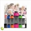 shaker bottle with powder box reusable drink bottle with mixing ball plastic sport water bottle