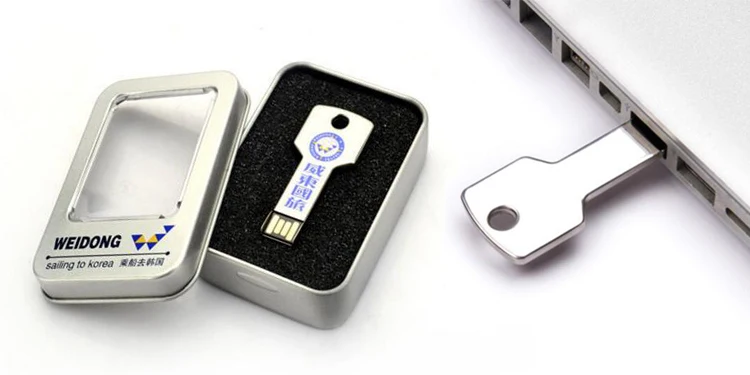 Personalizado Clave shape Pendrive 16GB keys flash memory stick 16 GB hot selling metal Cle USB Key - ANKUX.COM