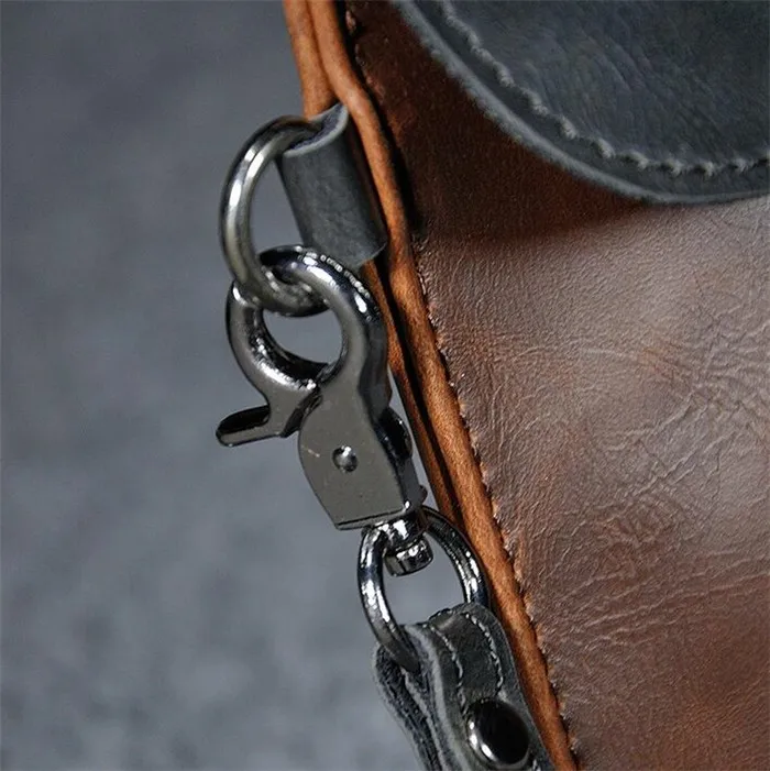 Wholesale  personality design vintage crazy horse leather wristlet handbag men's clutch bag