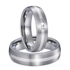 Handmade cz Silver inlaid titanium jewelry 925 sterling wedding rings for couples men women thin anillos bague bijoux