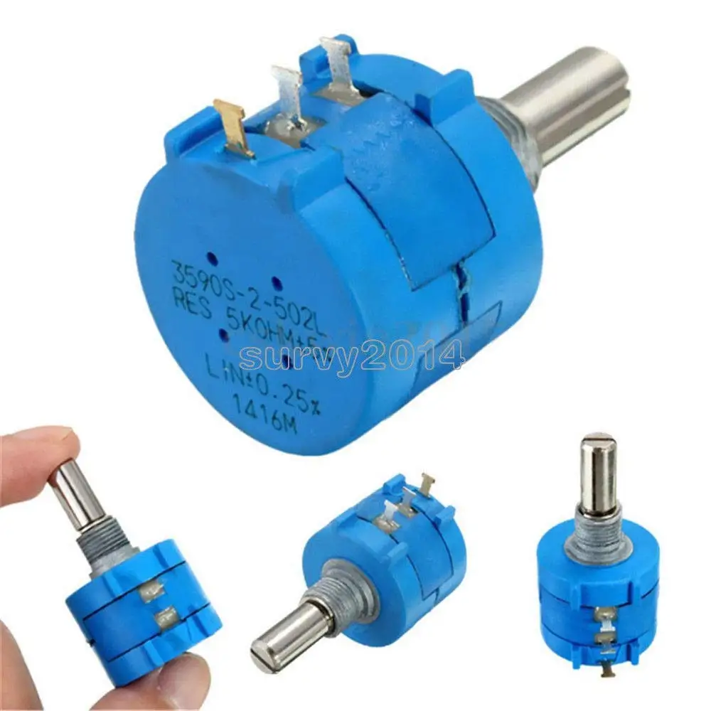 TOOGOO with Turn Counting Dial 100K Ohm 3590S-2-104L Rotary Potentiometer Pot 10 Turn R