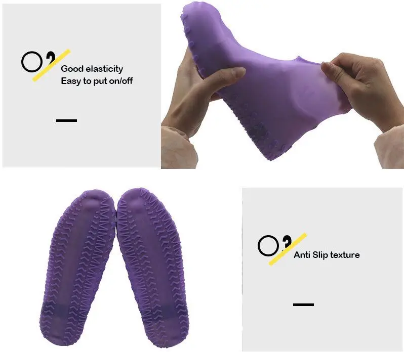 Large Size Non Slip Silicone Rain Shoe Waterproof Rubber Shoe Covers