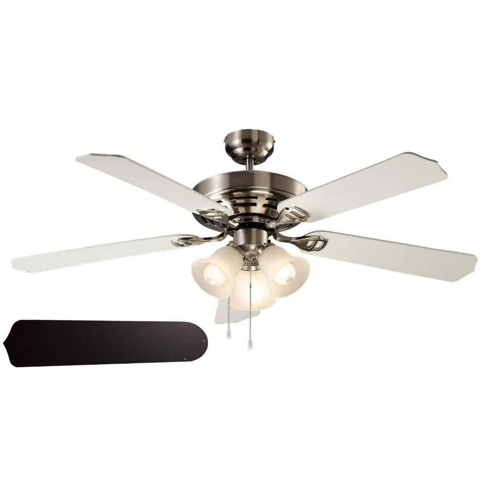 52 Inch 60 W 4 Mdf Blades Retro Ceiling Fan With Lighting Function