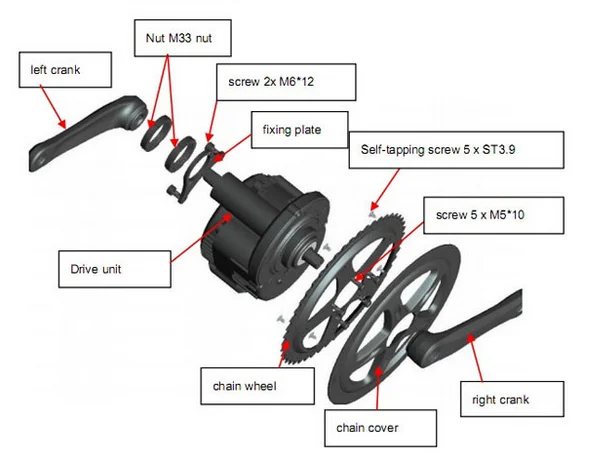 mid central engine drive electric bicycle
