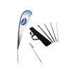 world cup sport fiberglass Swing flag banner with grass spike