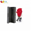 Widely used custom print rose packing paper flower gift box with ribbon closure ,black flower rose box with custom logo
