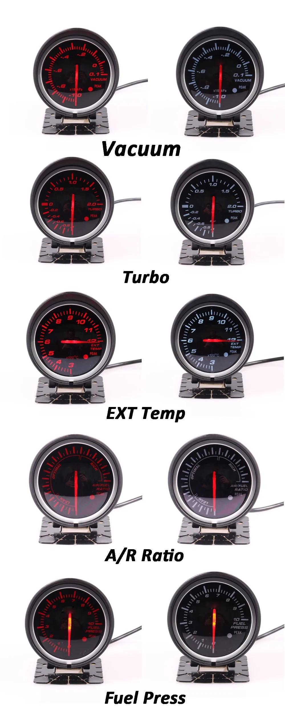 Defi Bf 2.5" 60mm White&red Light Auto Gauge Turbo Boost Bar Gauge