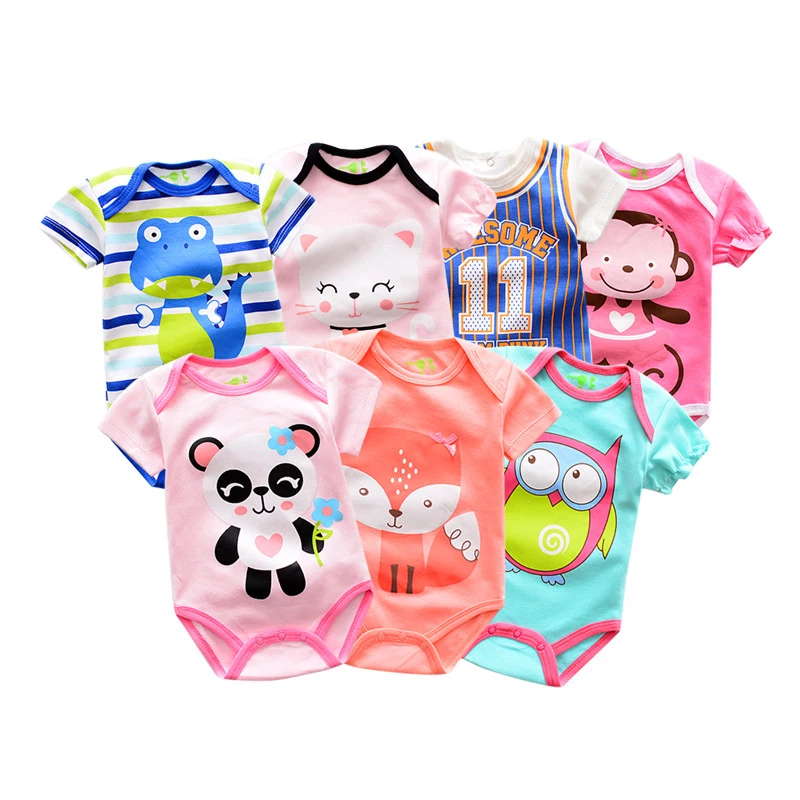 

Short sleeve baby girl bodysuit baby clothes, Solid color