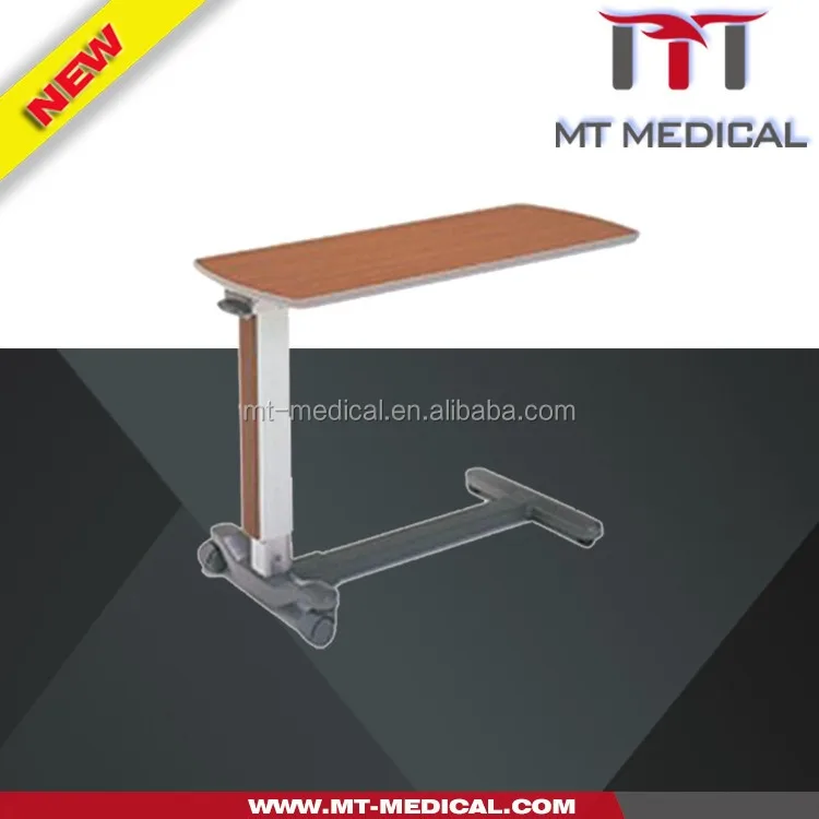 High Quality Steel height adjustable over bed table hospital Bed food table