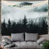 Forest Tapestry Mountain Tapestry Wall Hanging Fantastic Fog Magical Trees Tapestry Nature Landscape