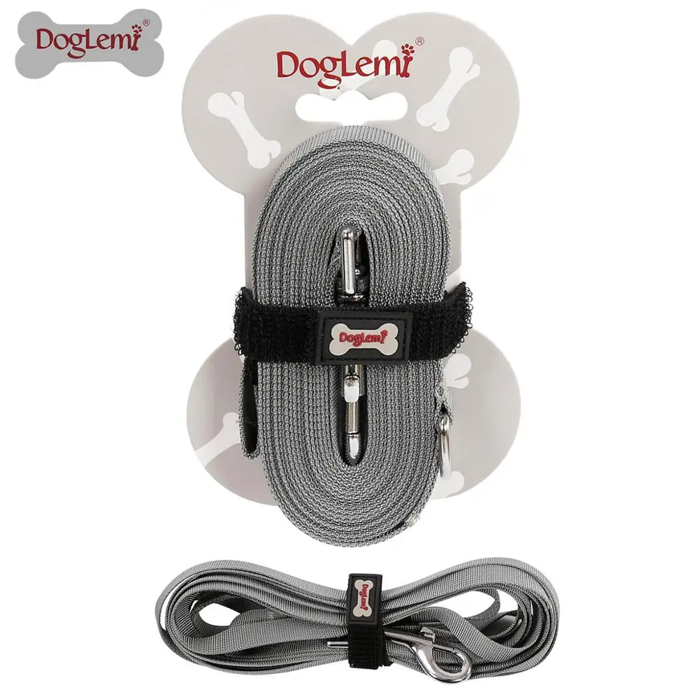 

Obedience Recall Control Training Long Dog Leash Lead 15ft 30ft 50ft Nylon Pet Dog Training Leash, Grey