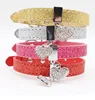 Bling Pet Diamante Dog Collars Soft Pu Leather Necklace for Small Medium Large Dogs Pet Accessories Gold Silver Red Pink 29S3