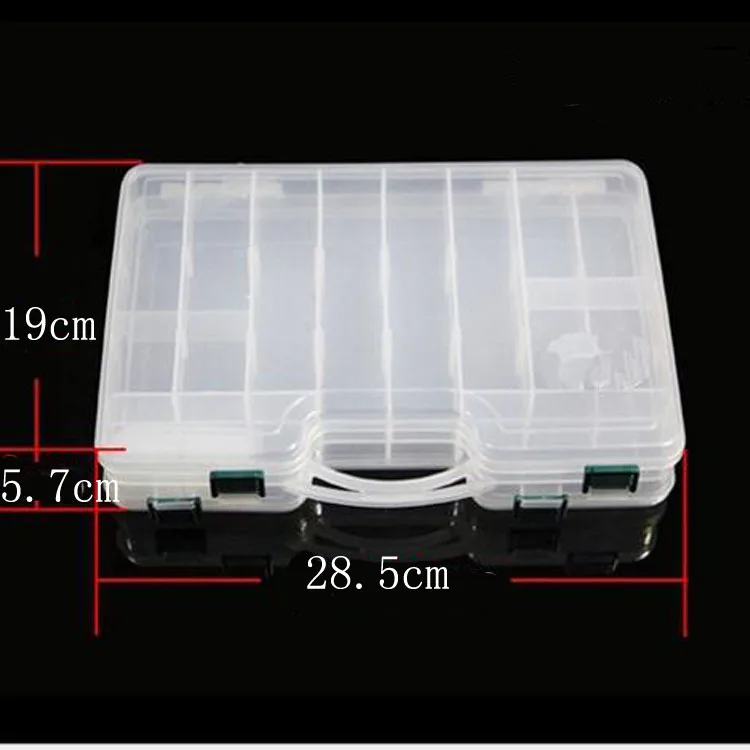 
High Quality Clear Adjustable Plastic Storage Fishing Lure Box with Dividers Tackle Box 
