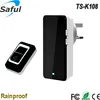 New arrival long range LED wireless doorbell with UK adapter & 36 tune songs waterproof wireless doorbell flashlight