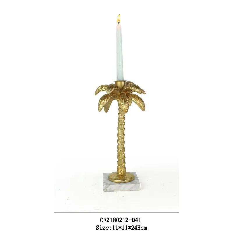 Resin Coconut Tree Candle Stick  Candle Holder weddings Marble Base manufacture