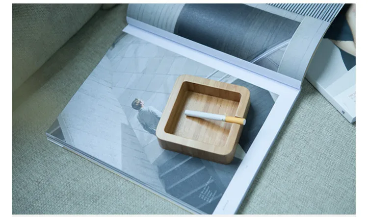 bamboo wood ash tray with custom logo
