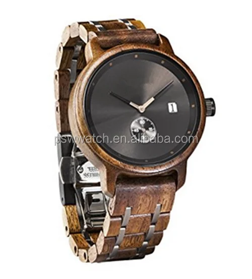 

High quality Luxury branded natural wood band men's casual business wooden watch custom logo, Wooc color