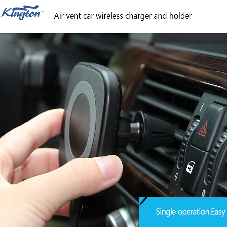 Factory Wholesales 5W Magnetic Qi wireless charger with car mount holder for iphone 8,8 plus and iphone X