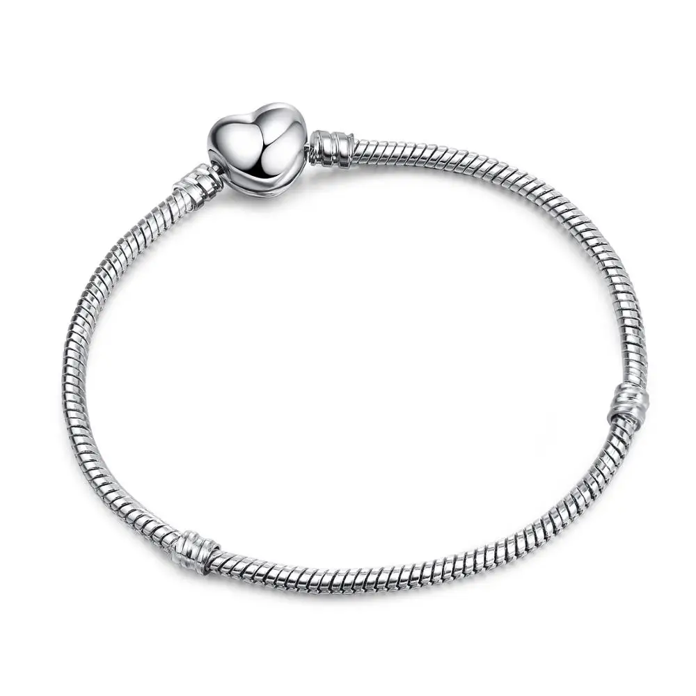 

Dropshipping Authentic Silver Plated Snake Chain DIY Fine Bracelet Jewelry For Women Gift