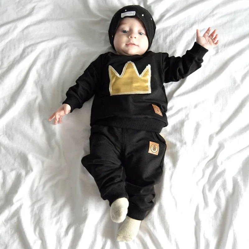 

Toddlers Clothing Baby Boys Fall Clothes Set Baby Black Clothing Outfit Bebes Ropa