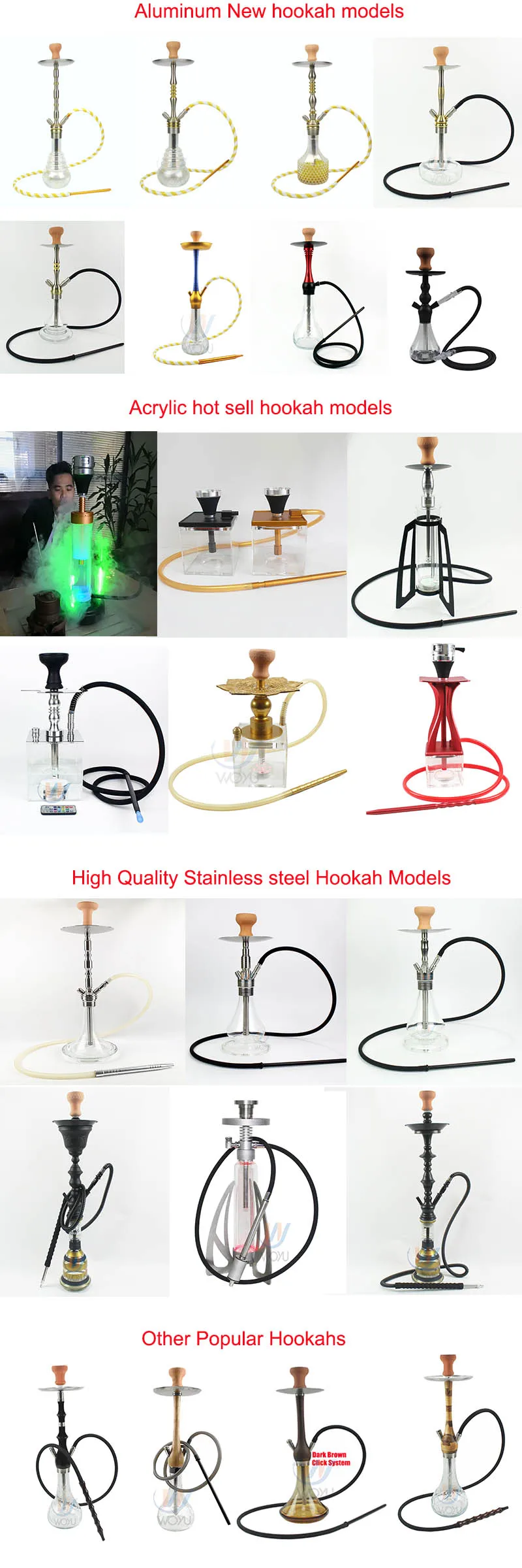 Guangzhou Woyu New Shisha Pot Prices Aluminum Hookah Smoking