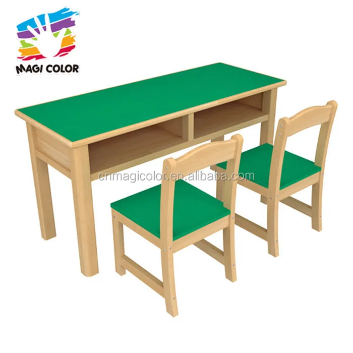 Wholesale Beautiful Green Color Wooden Kids Desk And Chairs Used