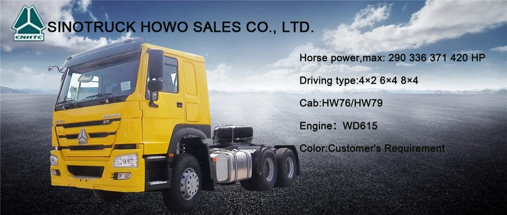 SINOTRUK howo automat transmiss 6x4 420HP tractor head tractor truck
