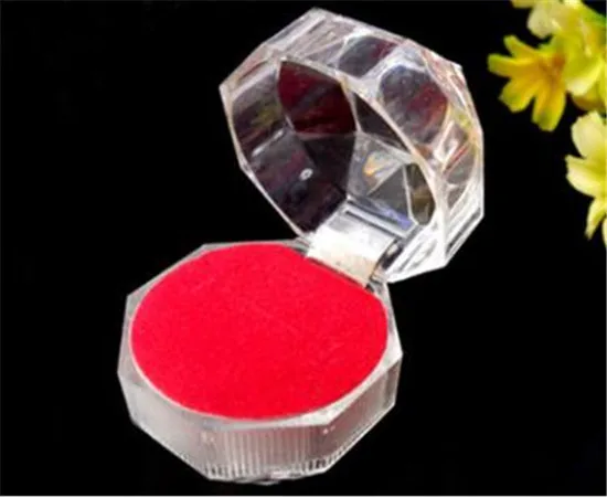 Transparent Octagonal Ring Box Girl Gift Jewelry Necklace Boxes 