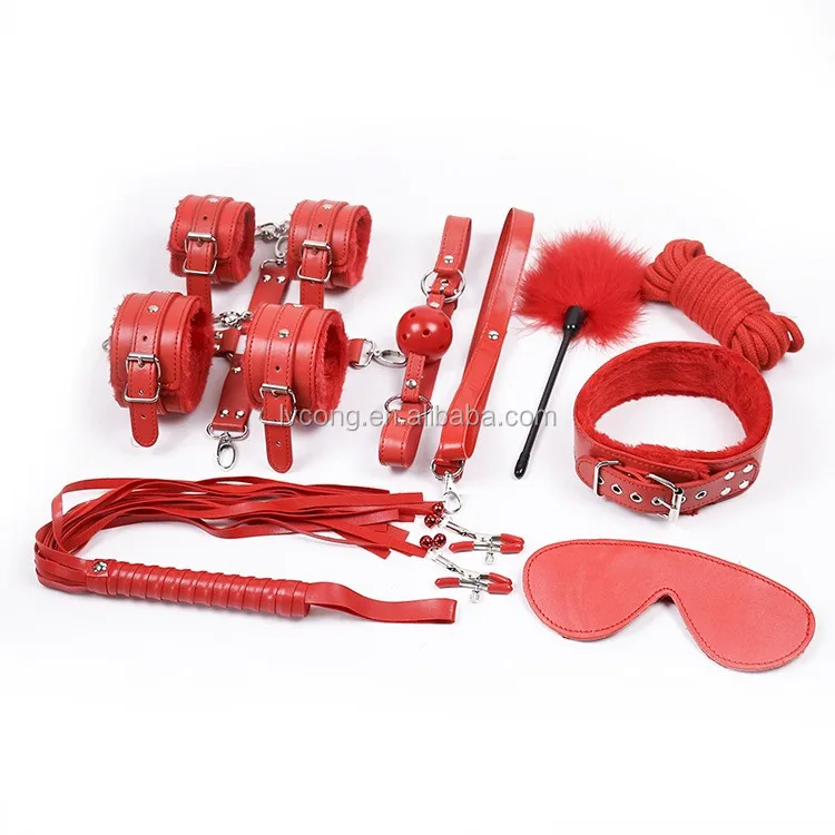 Adult Leather Bondage 10 Suit Couples Kits Including Cuffs Whip Ball