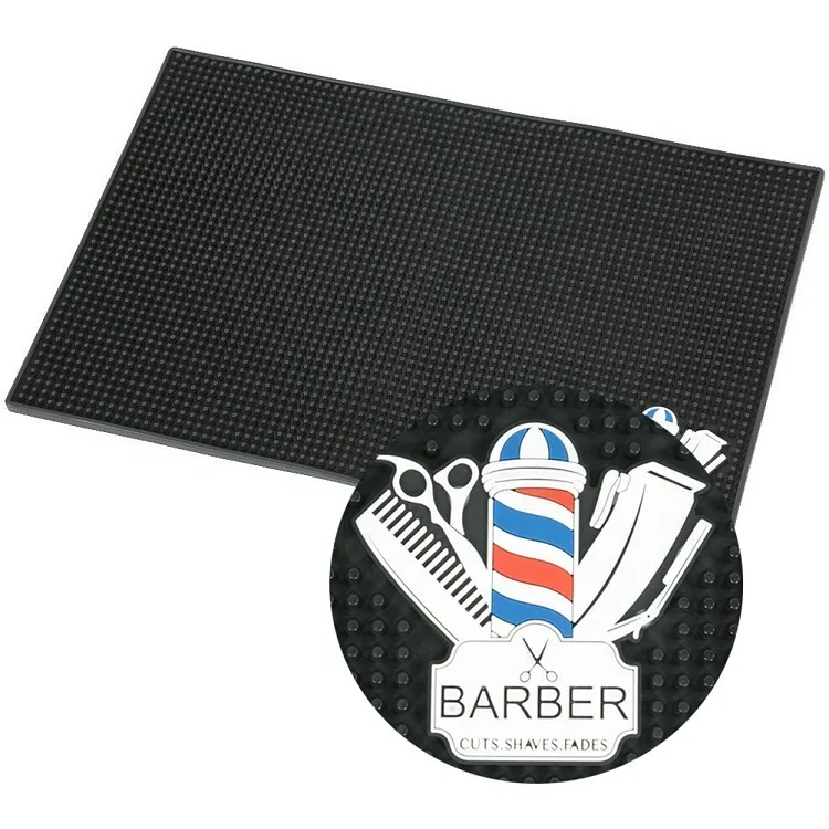 

Cheap Price Hair Salon Work Station Waterproof Black Rubber Spill Barber Mat, Blue, red, black