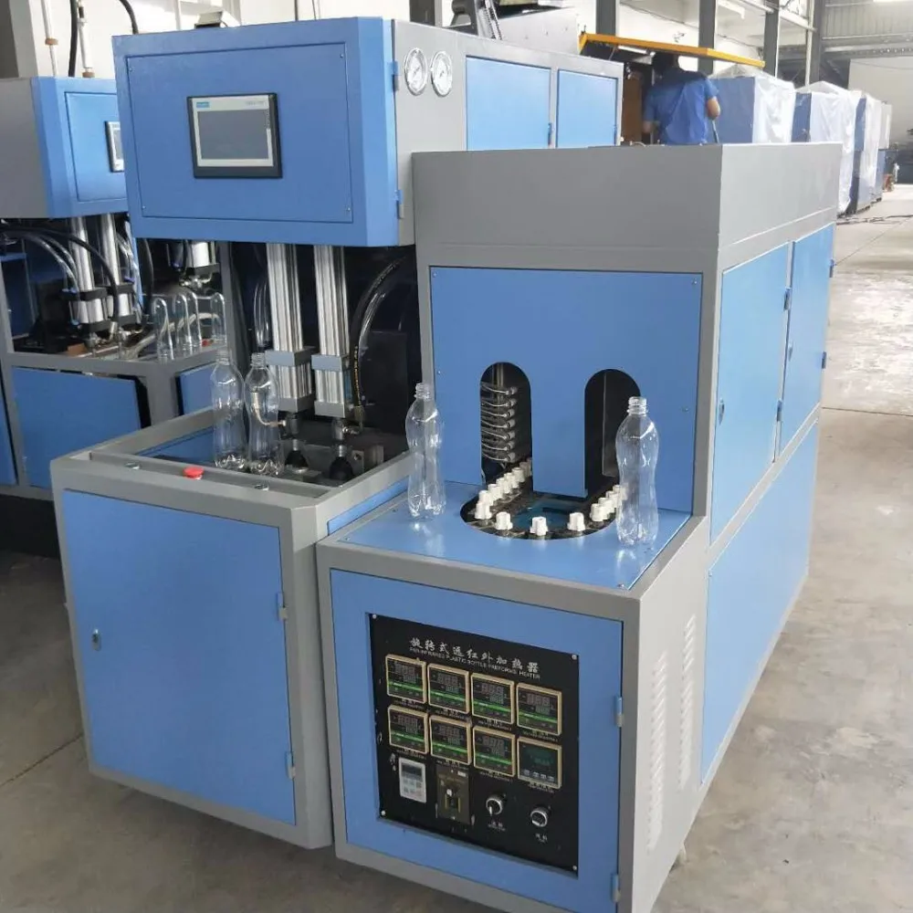 Semi Automatic Plastic Water Bottle Making Machine 2 Cavity Pet Bottle